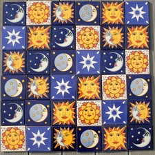 36 AUTHENTIC MEXICAN TILES Large ORACLE MIX