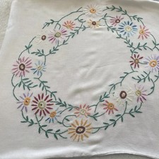 Vtg Hand Embroidered Cushion