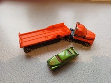 Hot Wheels Low Loader Truck and Mattel Car V2532