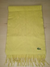 Lacoste Unisex 100% Wool Scarf Yellow Fringe