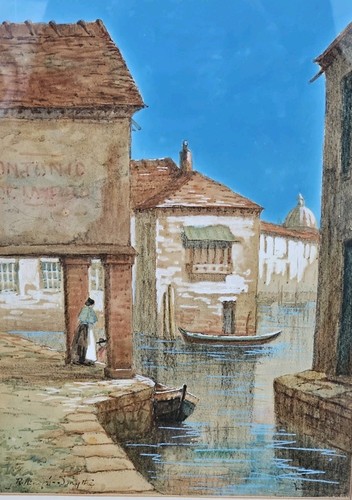 Framed signed water colour - &,
