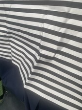 Dark Indigo Blue & White Stripe Showerproof Fabric Garden Textiles 250x110cm B37