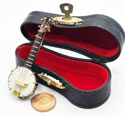 Dolls house banjo wooden - house,