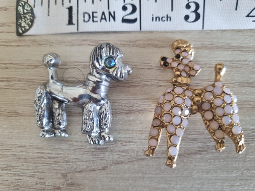 Vintage poodle brooches - vintage,
