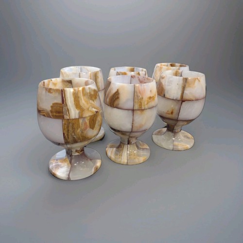 Six onyx goblets - goblets, vintage