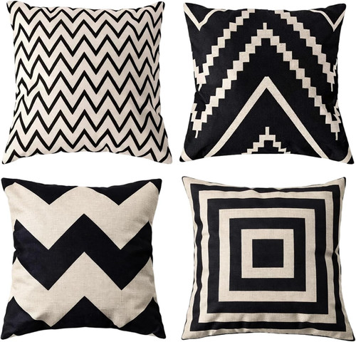 Black and white cushion - and,
