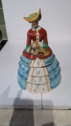 Crinoline lady lidded trinket - crinoline,