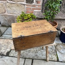 Vintage Storage Chest  Wooden Lidded Mechanics Tool box Nice Patina Screws