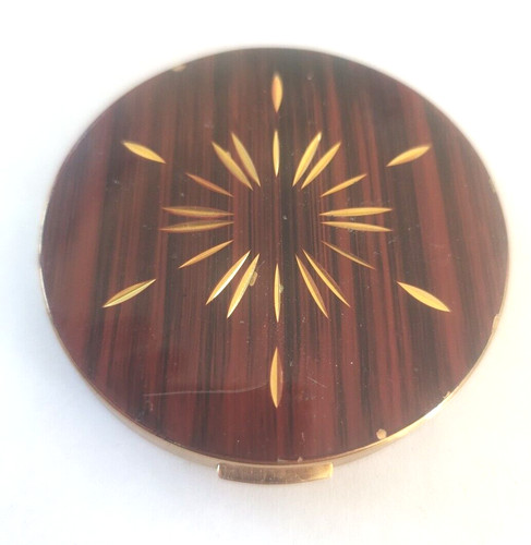 Enamel vintage powder compact - enamel,