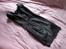 Kelly Brook New Look 8 Black Silver Glitter Stretch Fabric Mini Dress Sparkles 