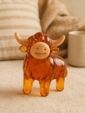 Cute glass highland cow ornament