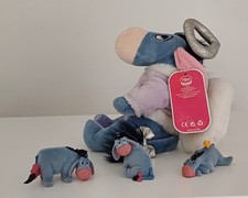 Eeyore Dressed As An Angel Christmas Tree Topper Disney and 3 Cute Fuzzy Figures
