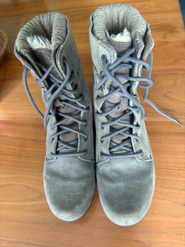 Cat women olive - suede, faux
