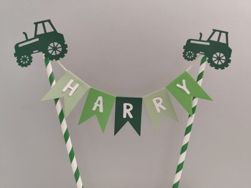 Personalised green tractor - personalised,