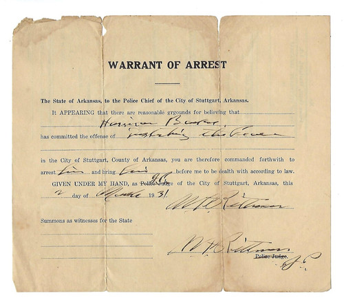 1931 arkansas warrant - warrant, of