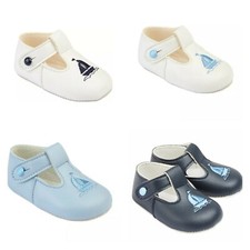 BABY BOYS YACHT SAIL BOAT PRAM SHOES CHRISTENING OUTFIT WEDDING BAYPODS 
