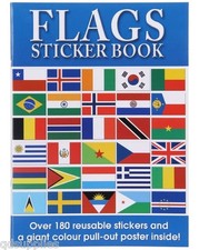 Flags Of The World Country Flag Book Childrens Sticker Activity & Colour Poster