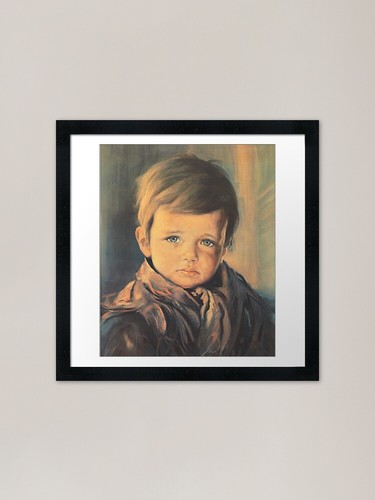Crying boy cursed painting