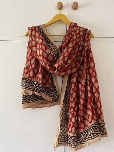 Indian block print large scarf - block,