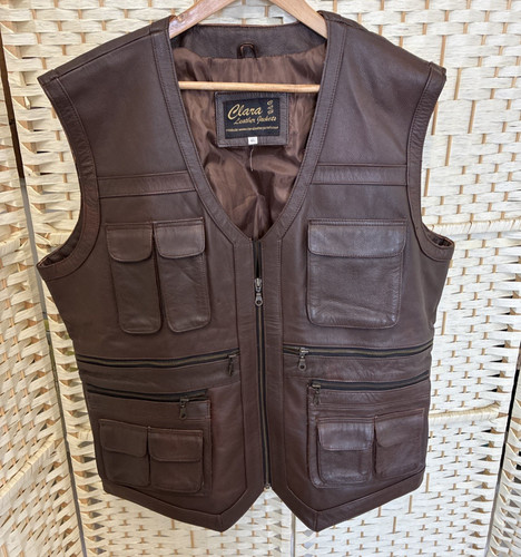 Clara leather men gilet - clara,