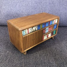 VINTAGE 1970'S MUSIC BOX MINIATURE FOLK ART CIGARETTE CIGAR DISPENSER CABINET