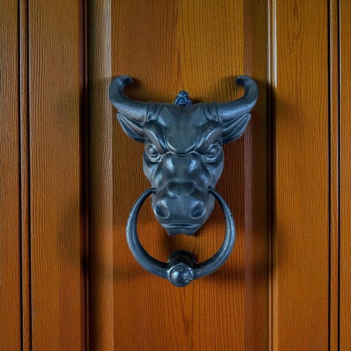 Solid brass bull - door, knocker