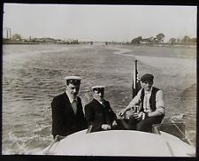 Glass Magic Lantern Slide CMMA BOAT RACE THE 4TH STELLA PILOT & CUP 1910 PHOTO 