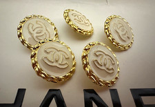 Lot of 5 Chanel Button WHITE &