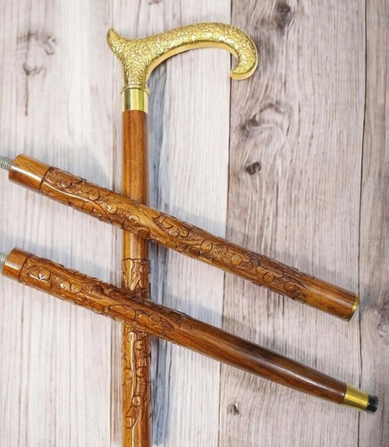 Handmade carved walking stick