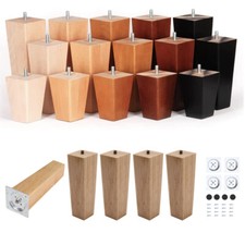 4x Square Soild Wood Furniture Replacement Legs Beds Cabinet Settees Sofa Feet