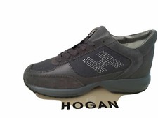 HOGAN INTERACTIVE WOMENS H FLOCK TRAINERS SNEAKERS SHOES GREY - BRAND NEW - UK 8