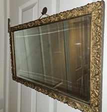 Gold Giltwood Framed Vintage Ornate Bevelled Wall Mirror
