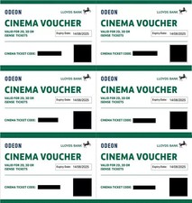 6 x Club Lloyds Odeon Cinema Tickets - 2D, 3D, ISENSE (Expiry 09/10/2026)