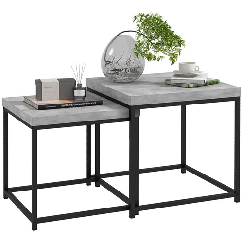 Homcom coffee table set - coffee, 2