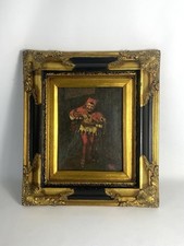 Vintage Oil Painting Reproduction - The Jester - F Bremer - Gold Frame - 17” GC