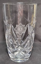 Garda Siochana Presentation Dublin Crystal Glass Vase Size 18cm Irish Police 
