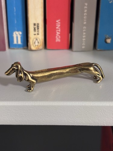 Long brass dachshund - brass, 7.5cm