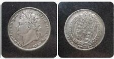 1825 English King George 925 Sterling Silver Anno Shilling Antique Georgian Coin