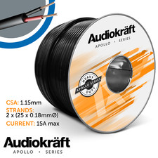 AudioKraft 2-Core Speaker Cable Indoor/Outdoor HiFi Wire Black/White (Per Metre)