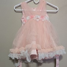 Girls Pink Tulle Floral Tutu