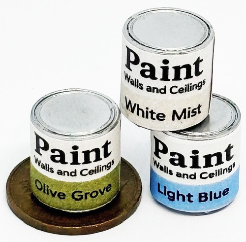Dolls house paint - house, tins