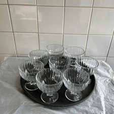 Set Vintage Ribbed Glass