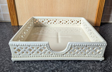 CREAMWARE ~ SQUARE NAPKIN HOLDER / PAPER SERVIETTES ~ UNUSED, BOXED ~ 8" x 8"