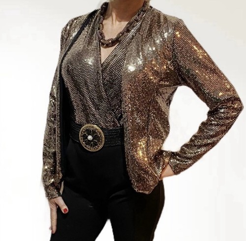Gold sequin jacket - sequin,