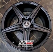 R355BS Swap MERCEDES C CLASS 4x 18" GENUINE AMG 5 SPOKE SATIN BLACK ALLOY WHEELS
