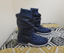 Worn Once Navy Nike Roshe Two Flyknit High Sock Sneaker Boots Size 3.5 EU 36.5