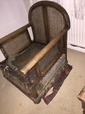 2x Antique Pair of Oak Bergere