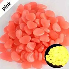 100 Glow In The Dark Pebbles Luminous Stones Garden Aquarium Fish Tank 10-8mm