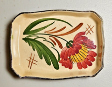 Trinket Tray Foral Red Thistle