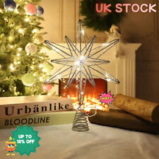 LED Christmas Tree Topper Star Xmas Tree Light Ornaments Party Tree Decor UK